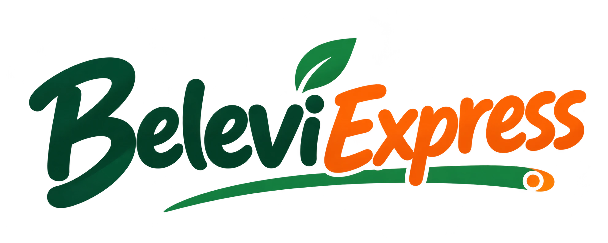 beleviexpress resmi yeşil ve turuncu marka logosu